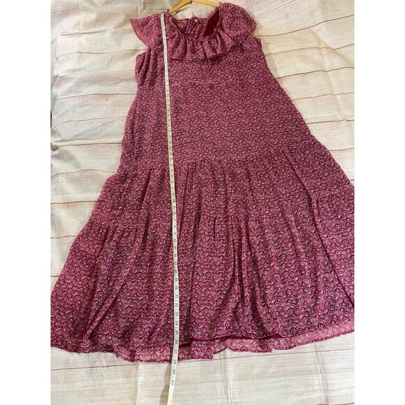 Loft Plus Women's Red Floral Flouce Tie Back Maxi Dress - 22 - Picture 7 of 16